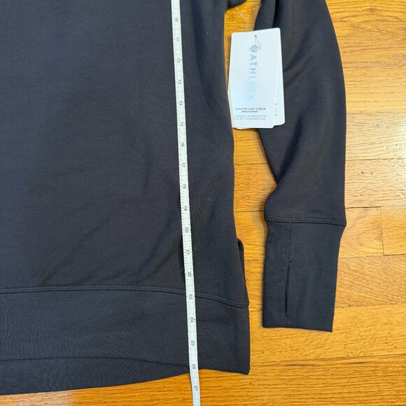 Athleta Coaster Luxe V-Neck Sweatshirt in Black - Size Small NWT - Picture 5 of 8